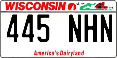 WI license plate 445NHN