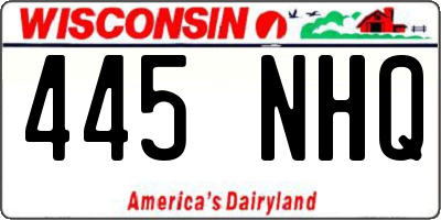 WI license plate 445NHQ