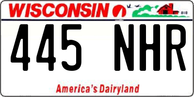WI license plate 445NHR