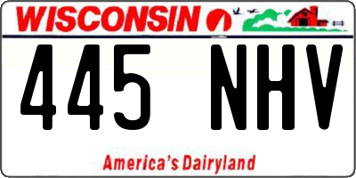 WI license plate 445NHV
