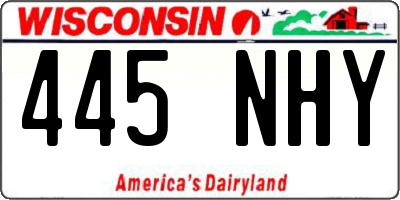 WI license plate 445NHY