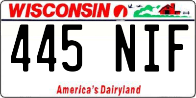 WI license plate 445NIF