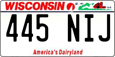 WI license plate 445NIJ
