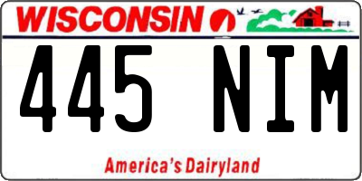 WI license plate 445NIM
