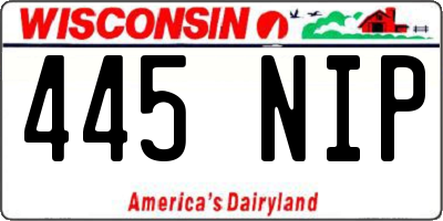 WI license plate 445NIP