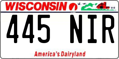 WI license plate 445NIR