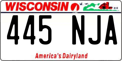 WI license plate 445NJA