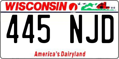 WI license plate 445NJD