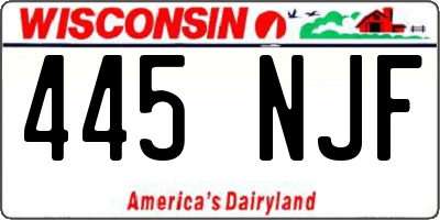 WI license plate 445NJF