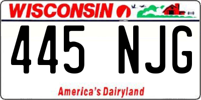 WI license plate 445NJG