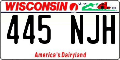 WI license plate 445NJH
