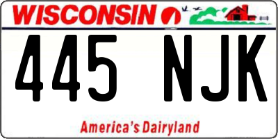 WI license plate 445NJK