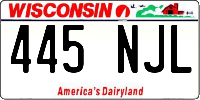 WI license plate 445NJL
