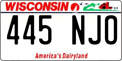 WI license plate 445NJO