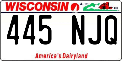 WI license plate 445NJQ