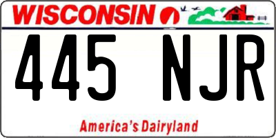 WI license plate 445NJR