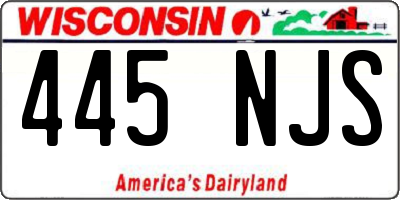 WI license plate 445NJS