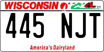 WI license plate 445NJT