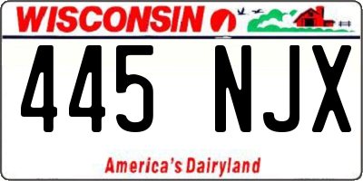 WI license plate 445NJX
