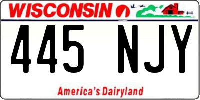 WI license plate 445NJY