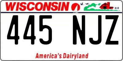 WI license plate 445NJZ