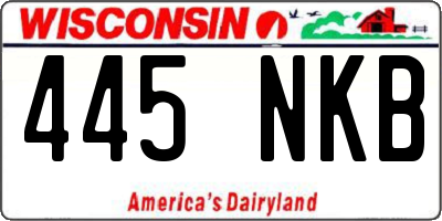 WI license plate 445NKB