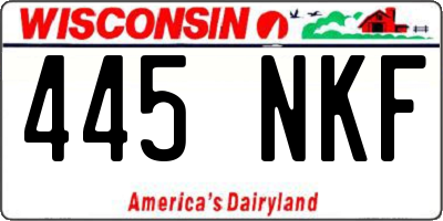 WI license plate 445NKF