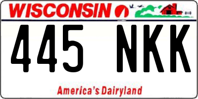 WI license plate 445NKK