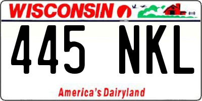 WI license plate 445NKL