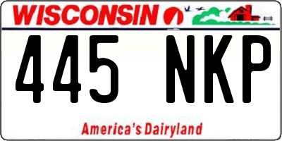 WI license plate 445NKP