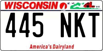 WI license plate 445NKT
