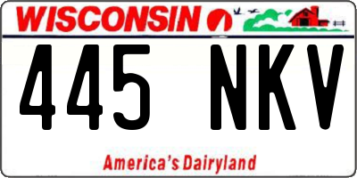 WI license plate 445NKV