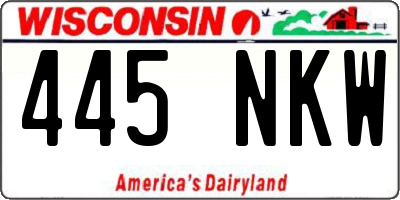 WI license plate 445NKW