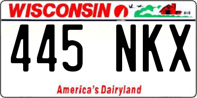 WI license plate 445NKX