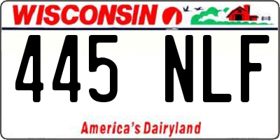 WI license plate 445NLF