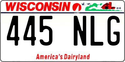 WI license plate 445NLG