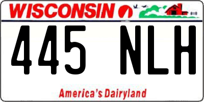 WI license plate 445NLH