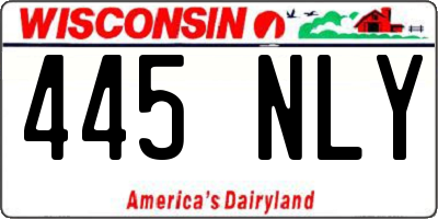 WI license plate 445NLY