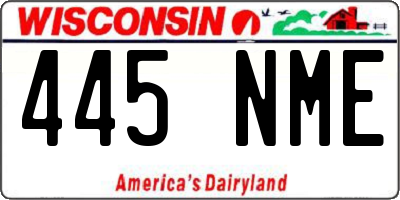 WI license plate 445NME