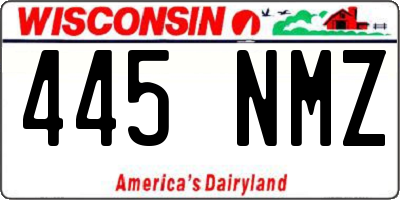 WI license plate 445NMZ