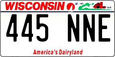 WI license plate 445NNE
