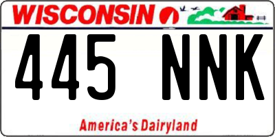 WI license plate 445NNK
