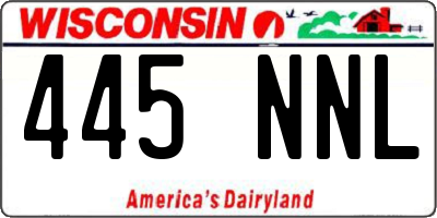 WI license plate 445NNL