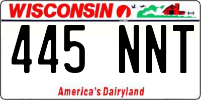 WI license plate 445NNT
