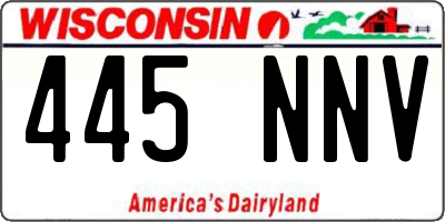WI license plate 445NNV