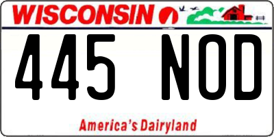 WI license plate 445NOD