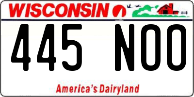 WI license plate 445NOO