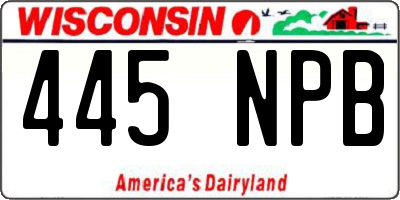 WI license plate 445NPB