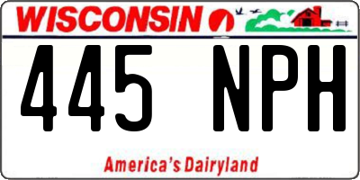 WI license plate 445NPH