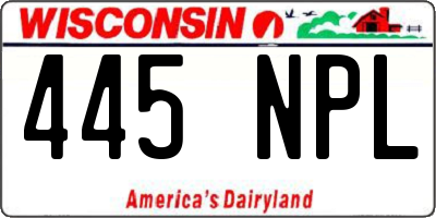 WI license plate 445NPL